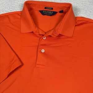 Polo‎ Golf Ralph Lauren Performance Shirt Mens Large Orange Lightweight Stretch
